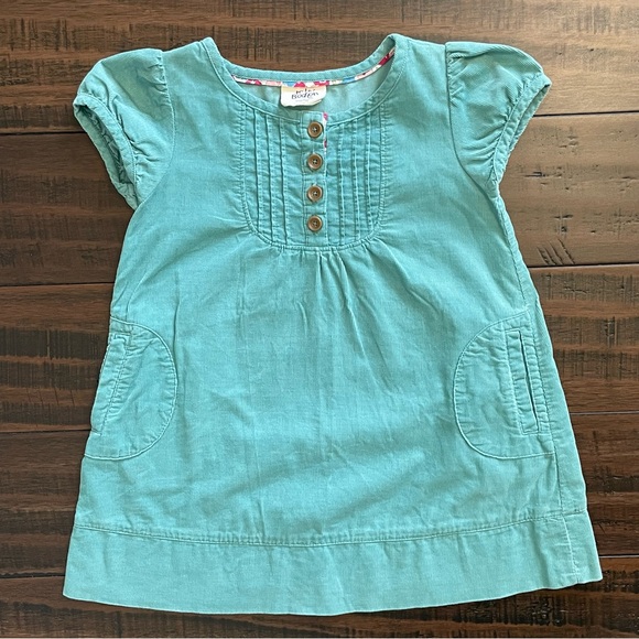 Mini Boden Other - Mini Boden Teal Corduroy Cap Sleeve Dress